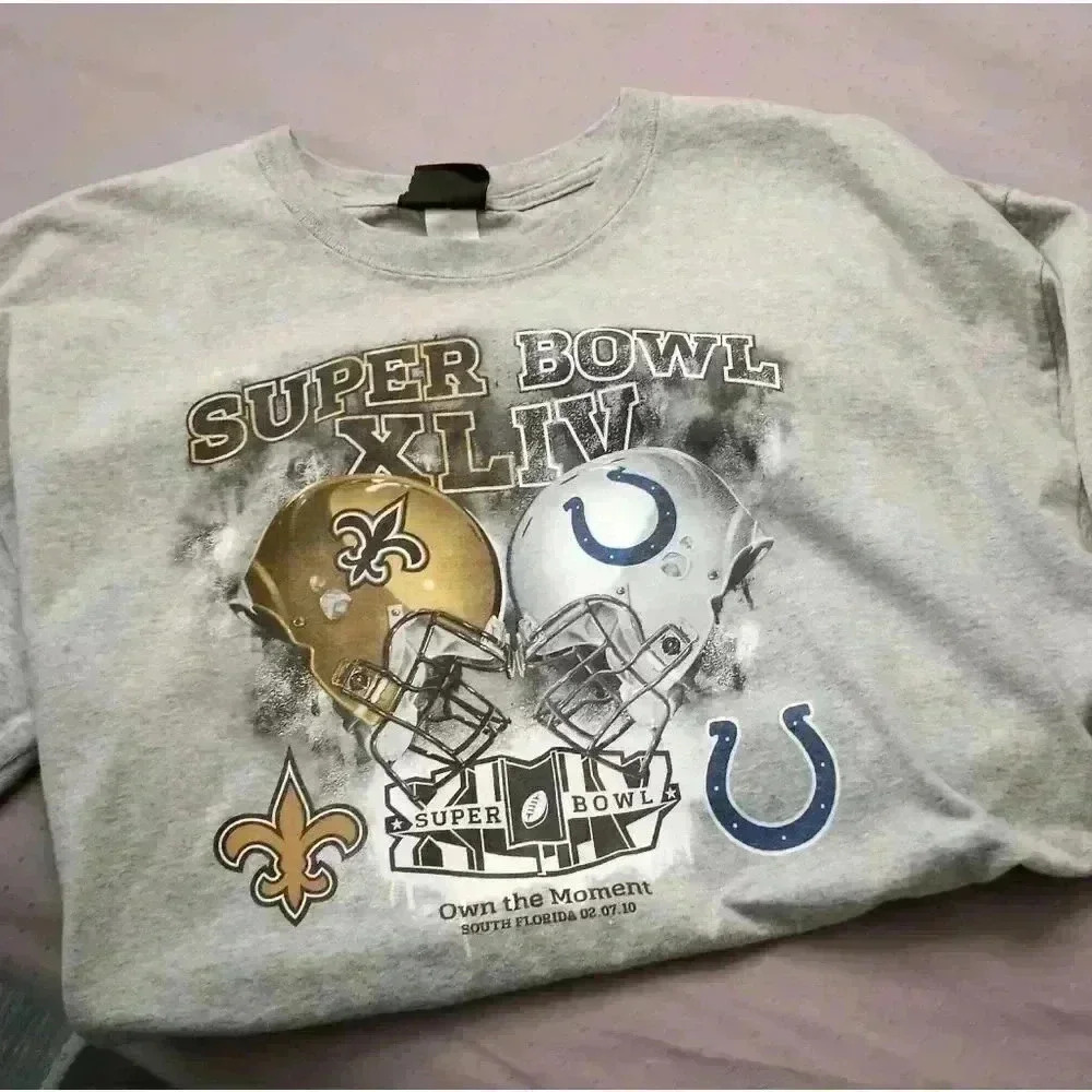 T SHIRT BOWL XLIV SAINTS VS COLTS 02 07 10